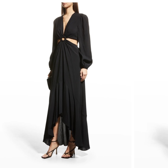 NWT $395 SIMKHAI Jaelynn Puff-Sleeve Cutout Maxi Dress in size Small! - Picture 2 of 5